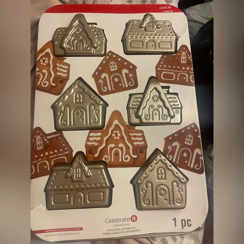 Celebrate It Gingerbread House Cookie Pan Metal Cookie Cutters Sheet